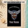 StrandtuchHarley-Davidson Benutzerdefinierter Name Text Personalisierbares Weiches Handtuch für Strand Pool Innen Hausdekoration Geschenk