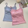 Summer Print Crop Tops for Women Bow Lace Camisole Sexy Backless Vest with Padded Basic Tank Top Style Y2K Streetwear