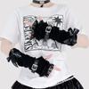 1pair Lace Ruffle Fingerless Gloves Buckle Closure Arm Cover Sleeves  Women Girl