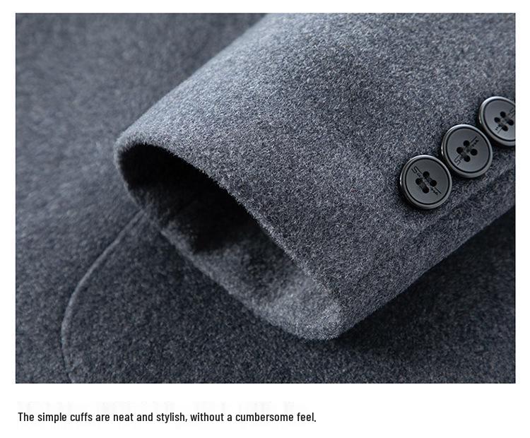 Men's Wool Stand-Up Collar Zhongshan Jacket: Business Casual Suit for Middle-aged and Elderly