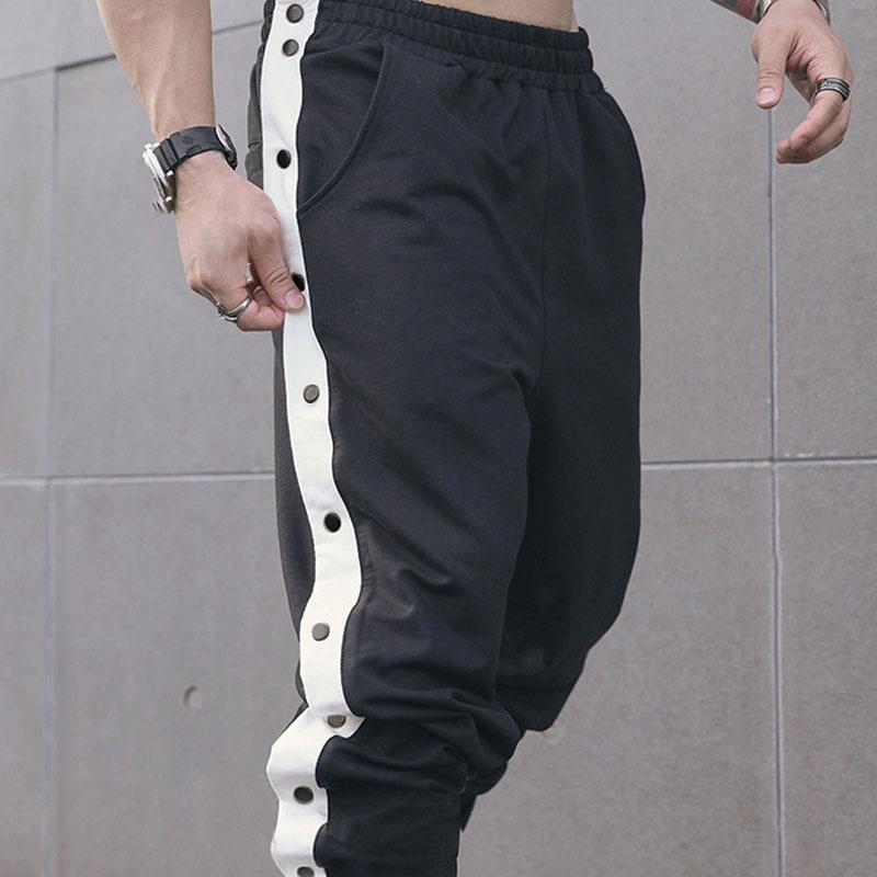 Nové módní kalhoty pro volný čas 2024 Pánské knoflíkové basketbalové kalhoty Volné a prodyšné fitness sportovní ochranné kalhoty
