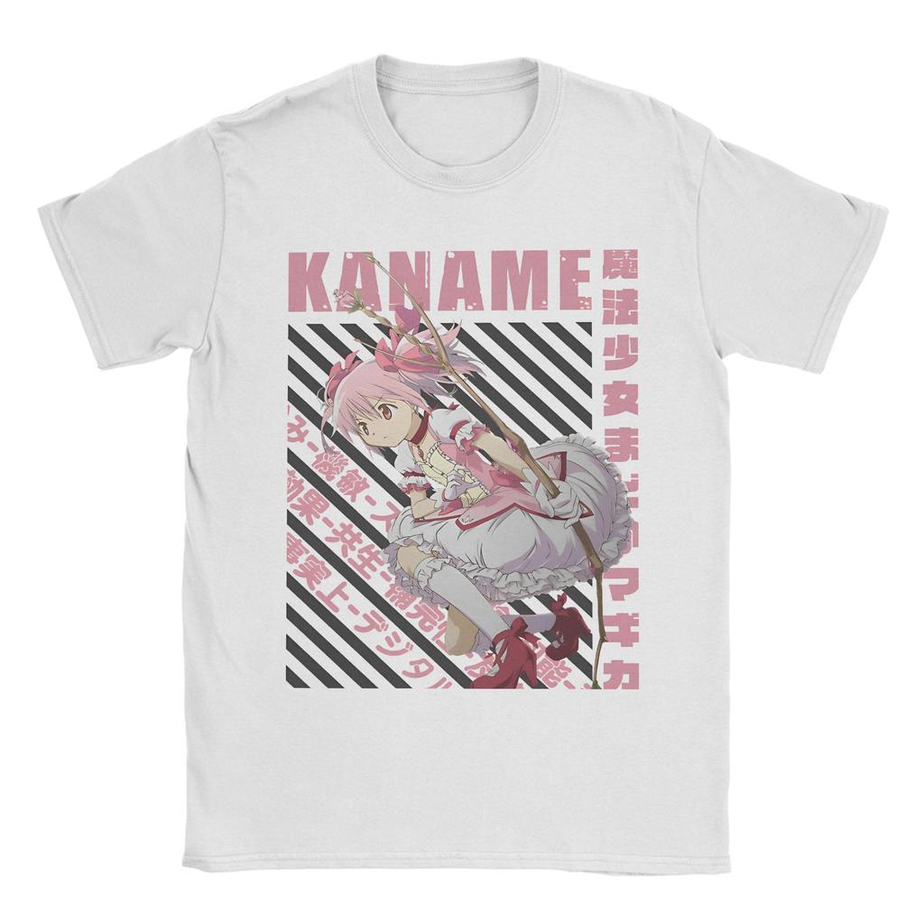 Puella Magi Madoka Magica Qbey Tshirts Men's Cotton Tops Priting Cute Kyubey Anime Round Neck Short Sleeve