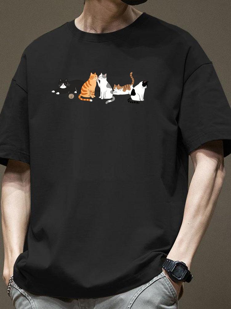 New Men's T-Shirts Made of 100% Cotton Summer Casual Short Sleeves Fashionable and Trendy Loose and Breathable Style