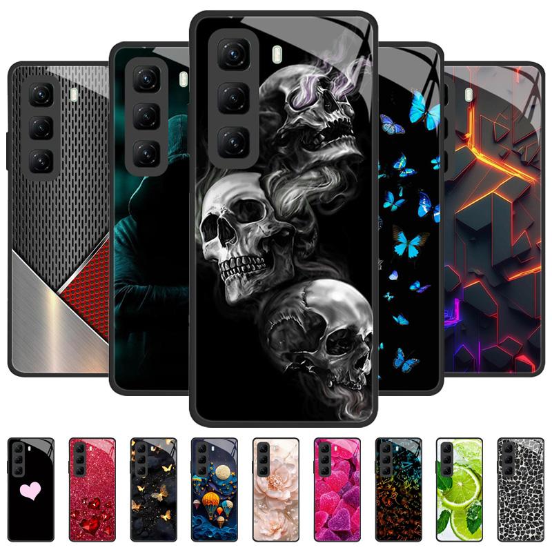 Handyhülle Für Infinix Hot 50 Pro Plus Hülle Harte PC Stoßfeste Abdeckung Gehärtetes Glas Hülle Hot 50 Pro+ Vollständige Schutzhülle Funda