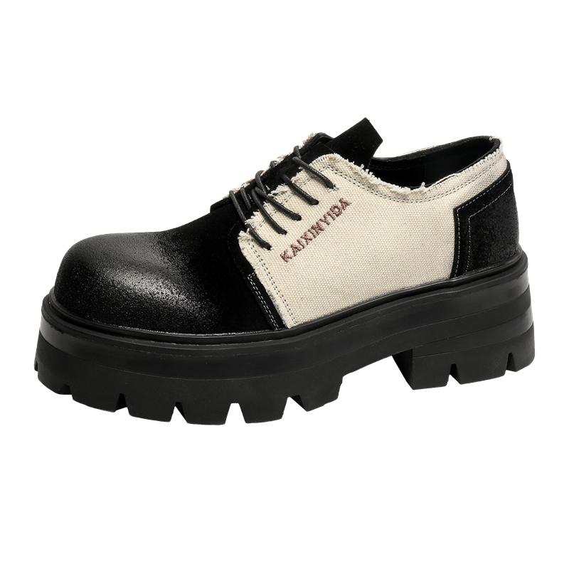 Fashion Genuine leather men's shoes Trendy designer style Youth Outdoor Fashion Party Walking daily office thick soled quality shoes