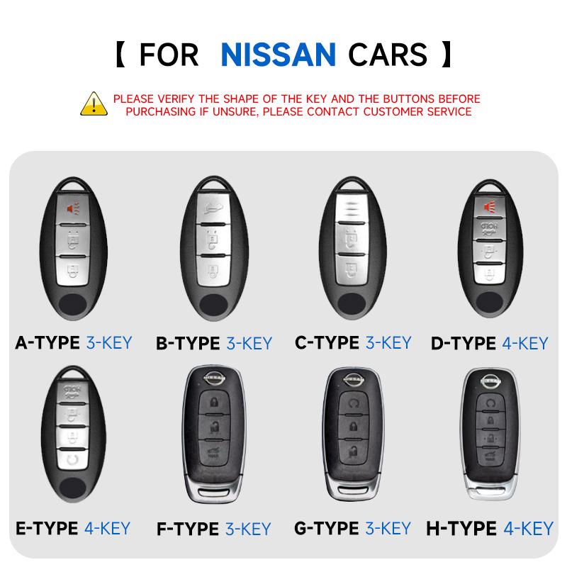 Schlüsseletui aus echtem Leder für Nissan Qashqai 2022 J12, Ariya, Altima, Teana, Juke, X-Trail (Schutzset)