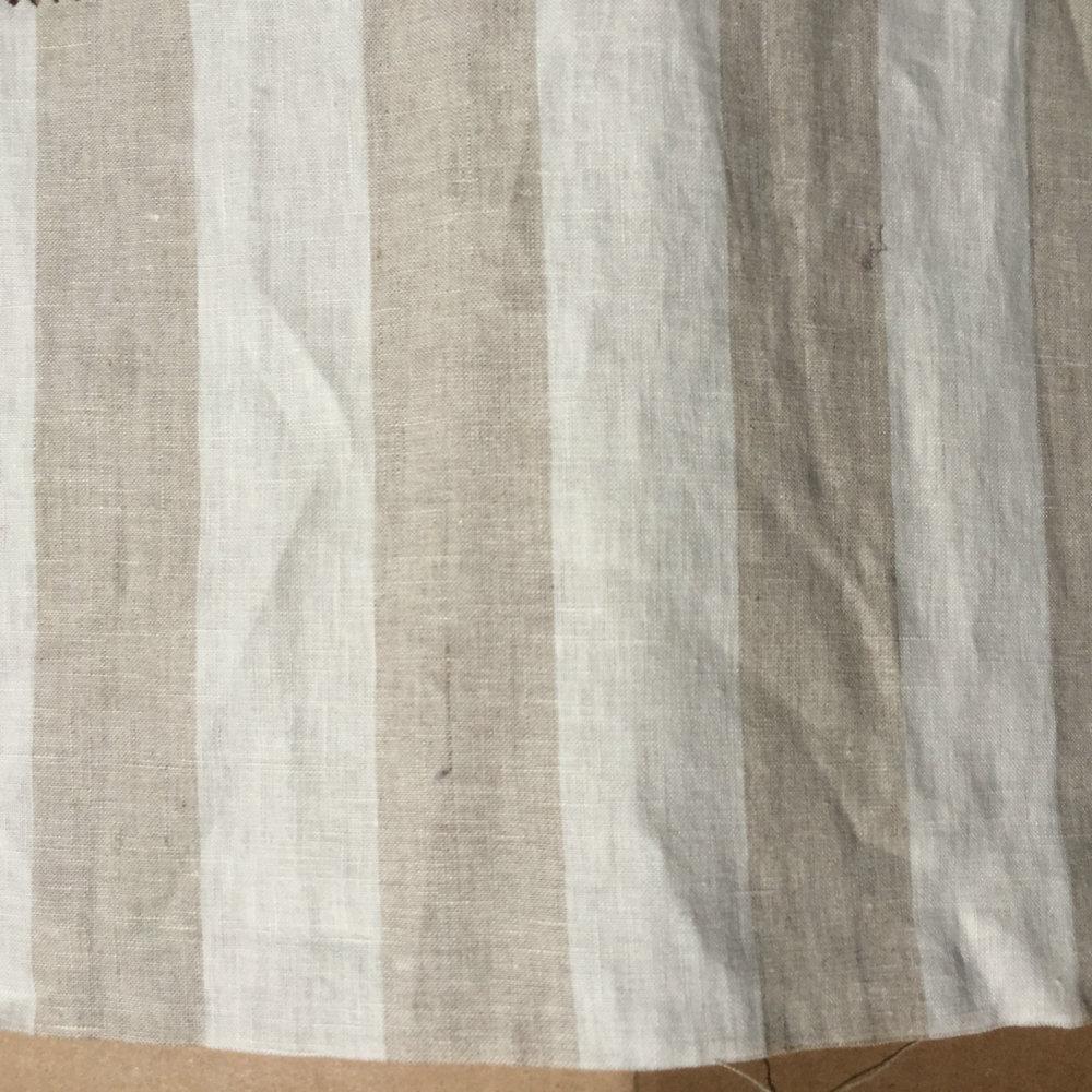 Pre Washed  280cm  Yarn Dyed Stripe 100%  French  Pure Flax Nature Wide Linen Fabric for Bedding Tablecloths