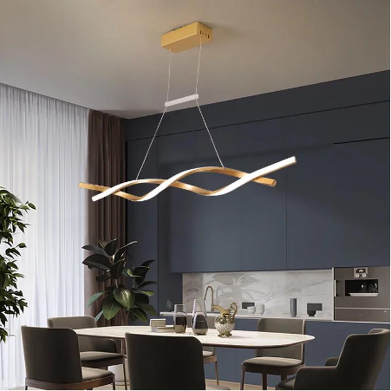 Minimalist LED Chandelier for Dining Room Modern Geometric Kitchen Pendant Light Simple Home Decor Hanging Light Fixture