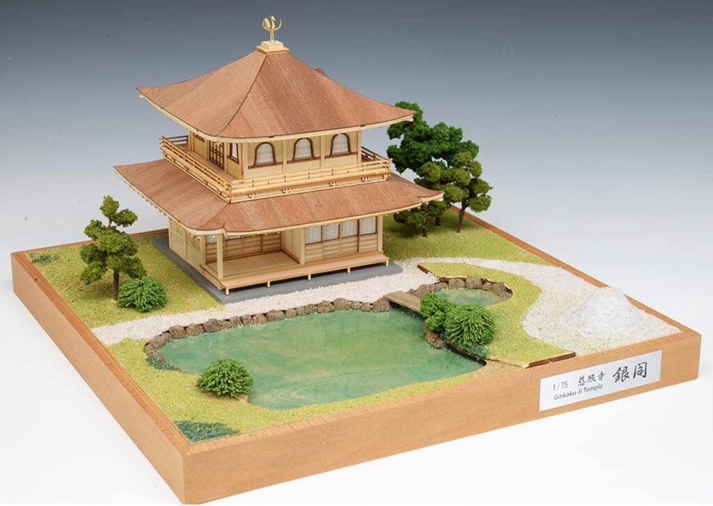Woody Joe Jishoji Ginkaku Wooden Model Assembly Kit Molding Color 1/75
