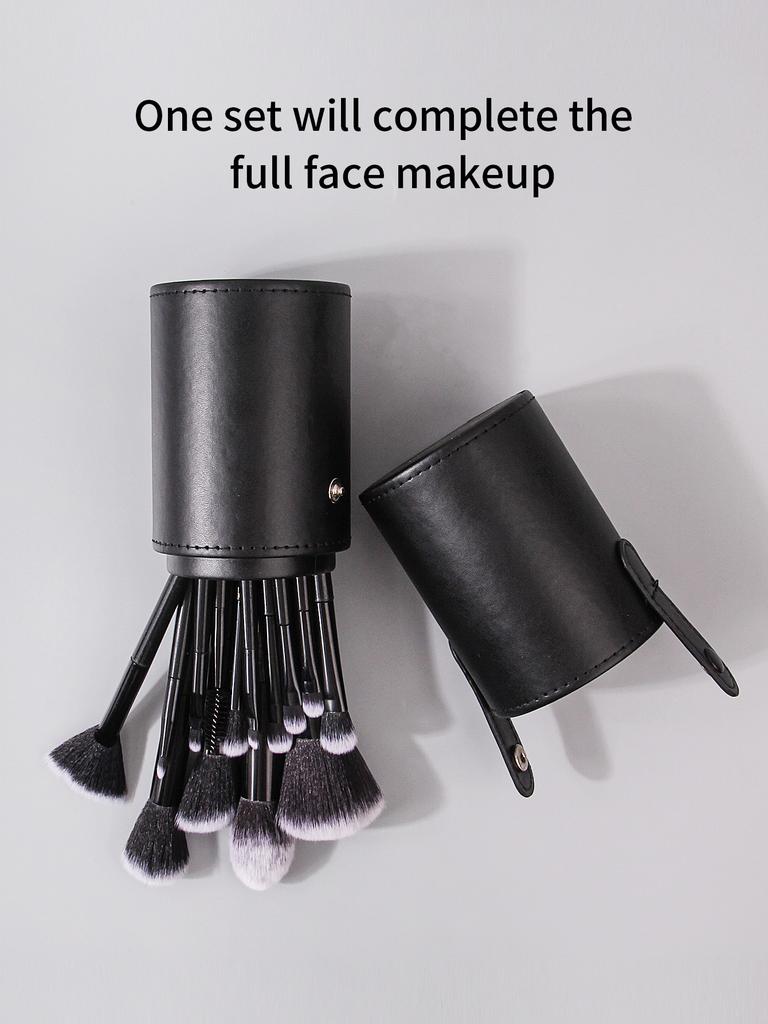 Schwarzes Make-up-Pinsel-Set Professionell Superweiche Detailbürste Rougepinsel Foundation Concealer Lidschattenpinsel Damen Schönheitswerkzeug