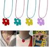 Acryl Blumen Anhänger Halskette Verstellbare Länge Schlüsselbeinkette Handgefertigte Halskette Accessoires für Frauen und Mädchen