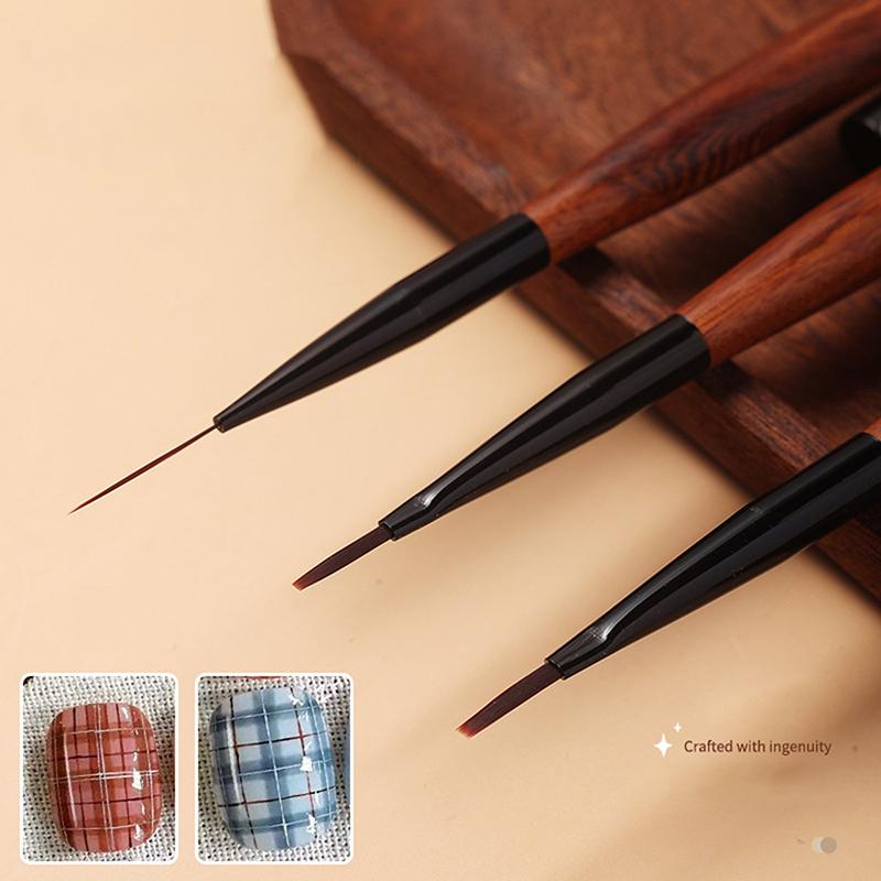 Nail Art Liner Brush French Plaid Nail Art Brushes Set Line Grid Pattern Drawing Pen For Diy Uv Gel Extension Painting Supplies