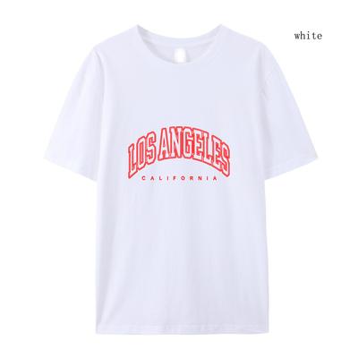 Men's And Women's Summer Short Sleeved Los Angeles T-shirt United States Double Outline T-shirt Women T-shirt Clothing Oversize
