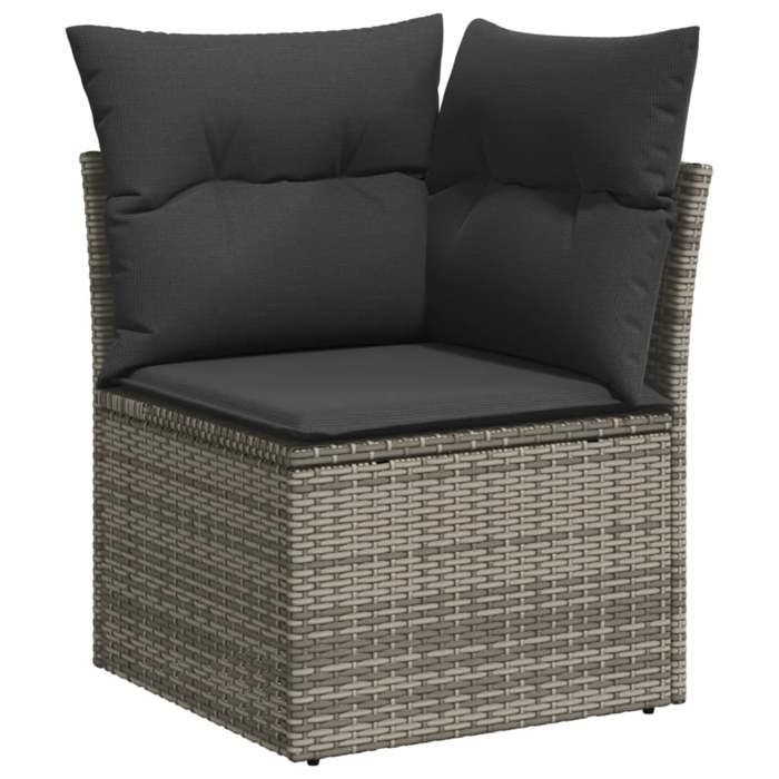 VidaXL Salon de Jardin avec Coussins 7 pcs, Canapés de Terrasse, Ensemble de Meubles de Patio, Mobilier d'Extérieur, Gris 3220499