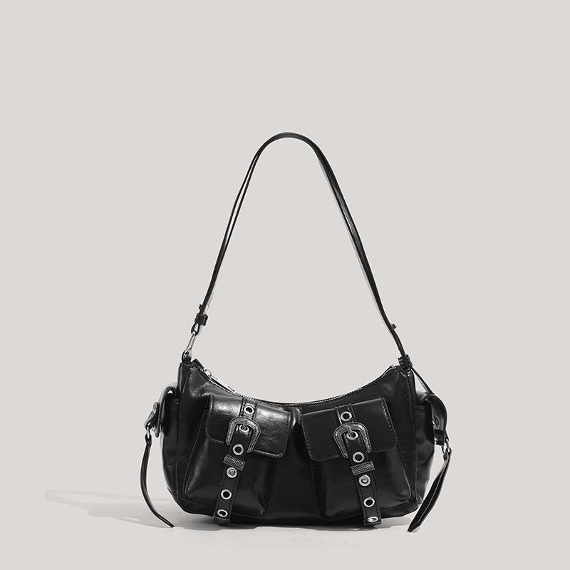 Summer new fashion versatile trend niche simple locomotive style advanced sense women's shoulder bag