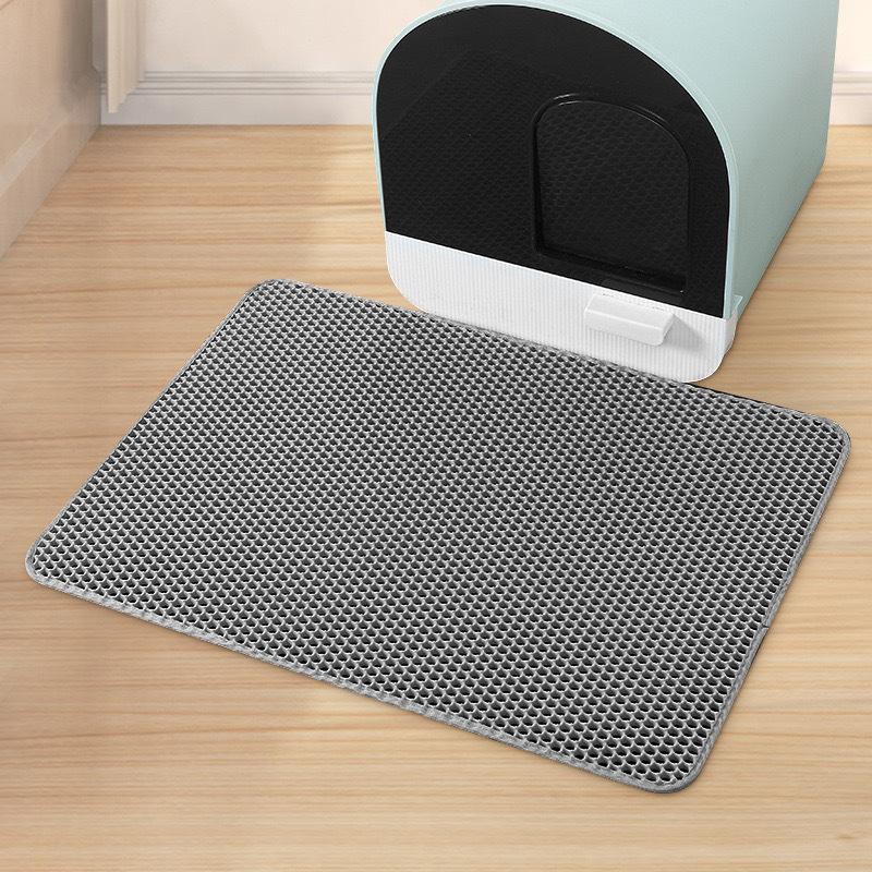Anti Splash Double-layer EVA Cat Litter Mats Foldable Washable Pet Sanding Pad Cleaning Cat Supplies Wear Resistant Scratch Resistant Hollow Out Pads