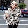 Imitation lamb fur leopard print imitation fur jacket women's light loose imitation rabbit fur integrated plush coat short