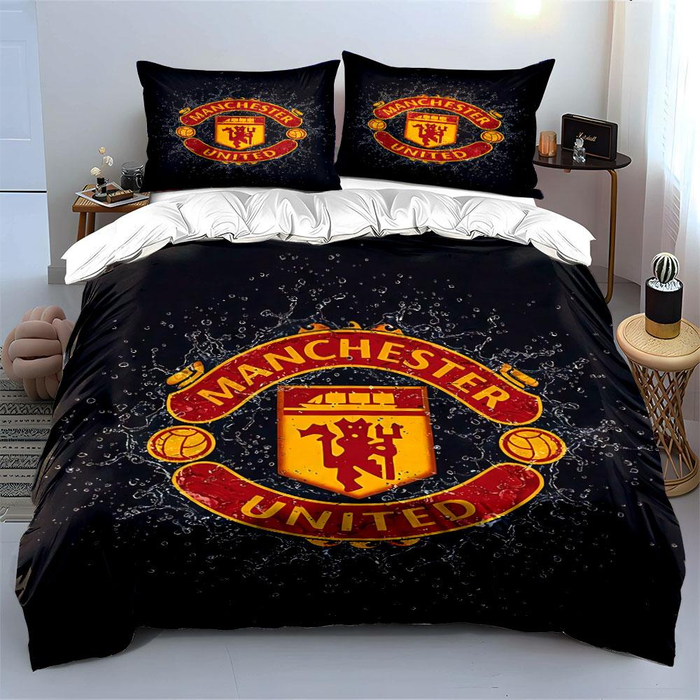 "Manchester United Bedding Set" Bedding Duvet Cover Set Duvet Cover Pillowcases  (1 * Duvet Cover 2 * Pillowcases, Without Duvet Insert)