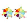 2 Pcs Rainbow Plush Flying Disc Dog Toy Interactive Sound Toy Outdoor Training Game Dog Chew Toy for Small Large Dogs