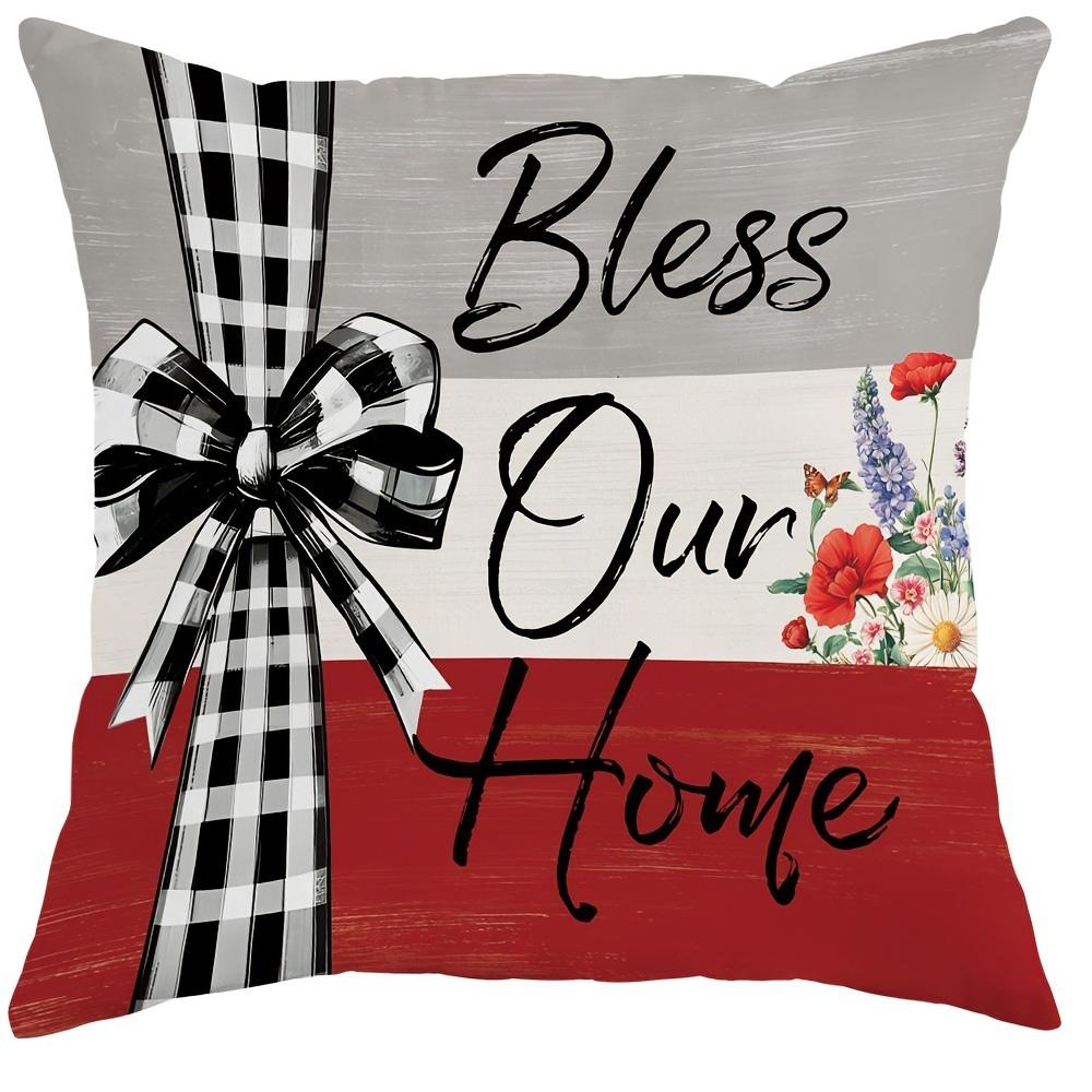 

Наволочка с темой «Сладкий дом», дизайн с цветочным узором, бабочками и бантом, чехол для подушки на диван в гостиную, украшение для комнаты в спальне 16x16Inch