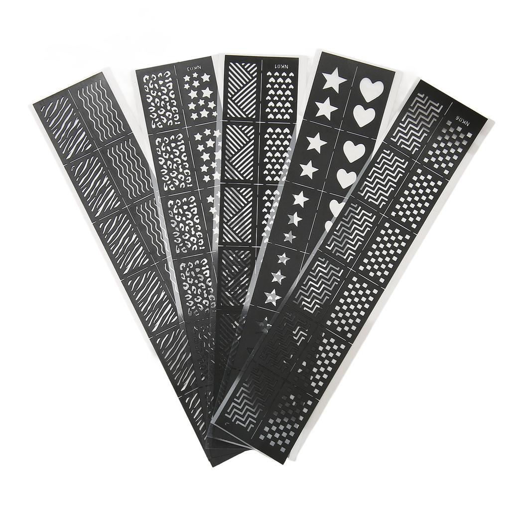 Nail Art Printing Template Professional 3D DIY Decoration Hollow Stickers Nails Soft Sponges