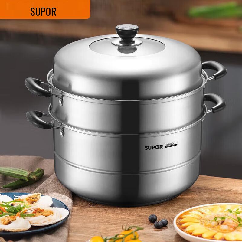

SUPOR 304 Stainless Steel 34cm Multi-use Steamer Pot