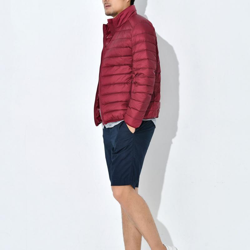Trendy Lightweight Down Coat Men's Stand Collar Slimming Smooth Jacket Youth Men Casual Scene