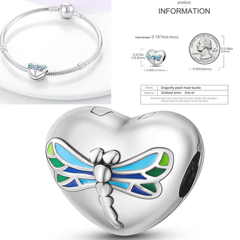 Copper Dragonfly Butterfly Pendant Charms Bead Fit Original Bracelet Bangle Women Jewelry Girl Making Beads