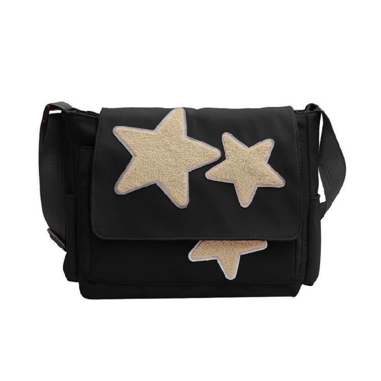 Versatile Shoulder Bag Messenger Bag for Girl Student Canvas Crossbody Bag чёрный