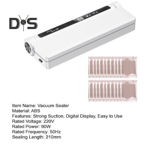 Vacuum Sealer Digital Display 60KPa Strong Suction Fully Automatic Dry Wet Dual Use Food Vacuum Sealer Machine with Vacuum Bags