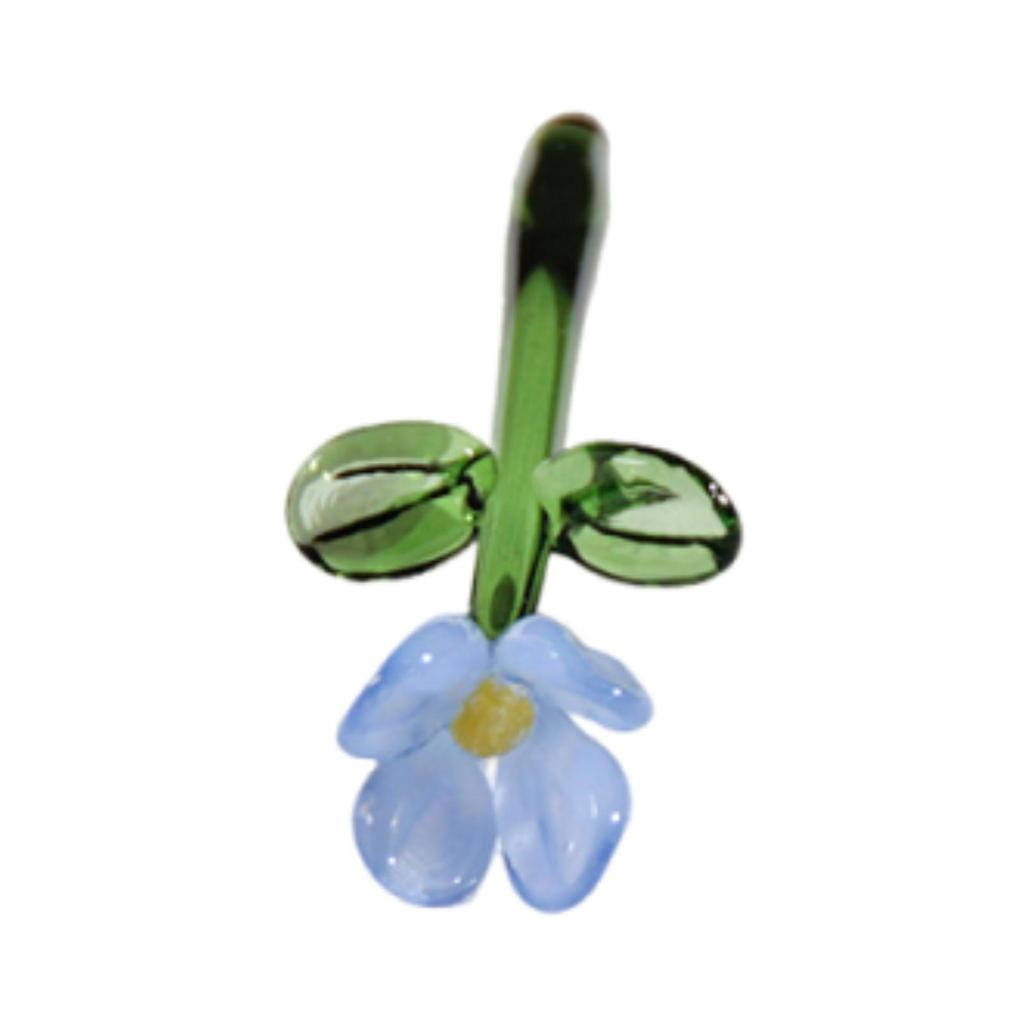 Mini Glass Flower Floral Figurine Gifts Artificial Flower for Spring Desktop