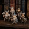 Creative Entrance Table Decorations Viking Gnome Warrior Figurine, Resin Nordic Dwarf Statue, Decorative Hand Painted Figurines Soldier Ornament