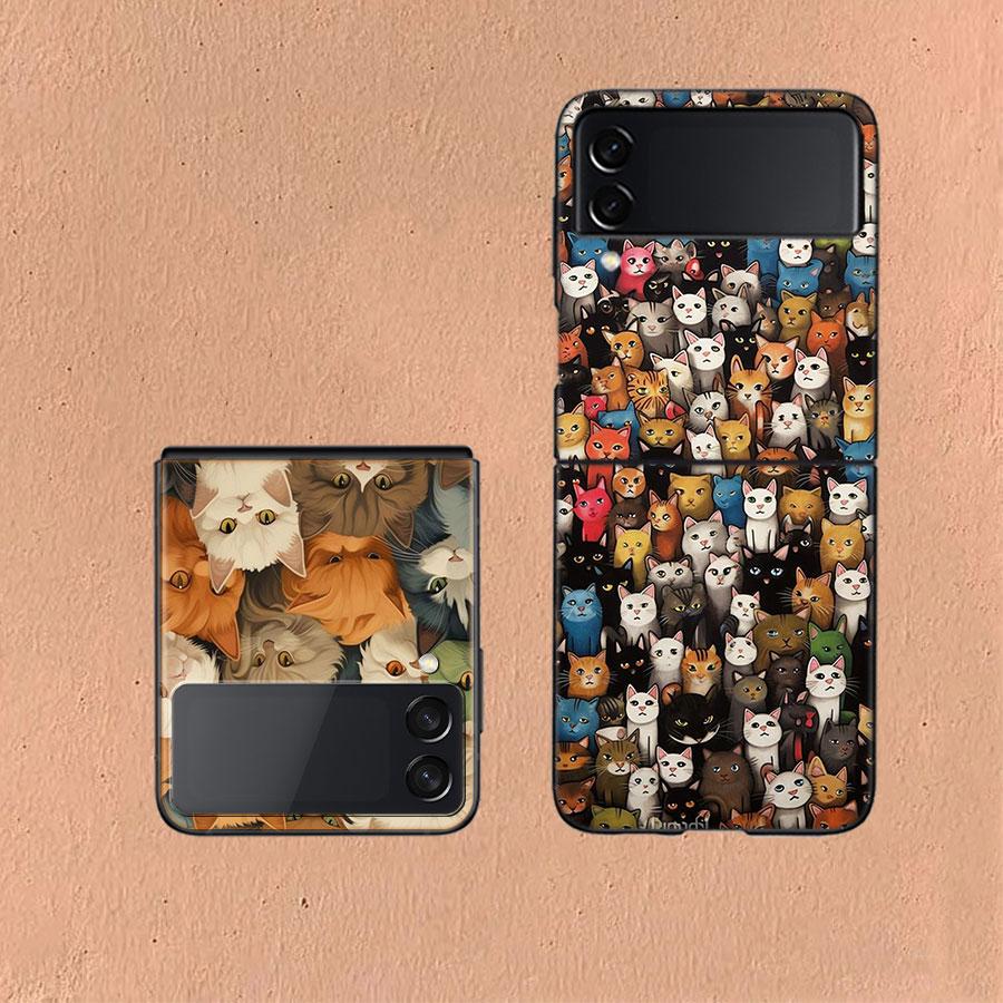 Kindle of Kittens For Samsung Galaxy Z Flip 5 4 3 Case Shockproof Hard Cover Phone Z Flip 6 7 5G Z Flip 5 4 5G TPU PC Hard Coq