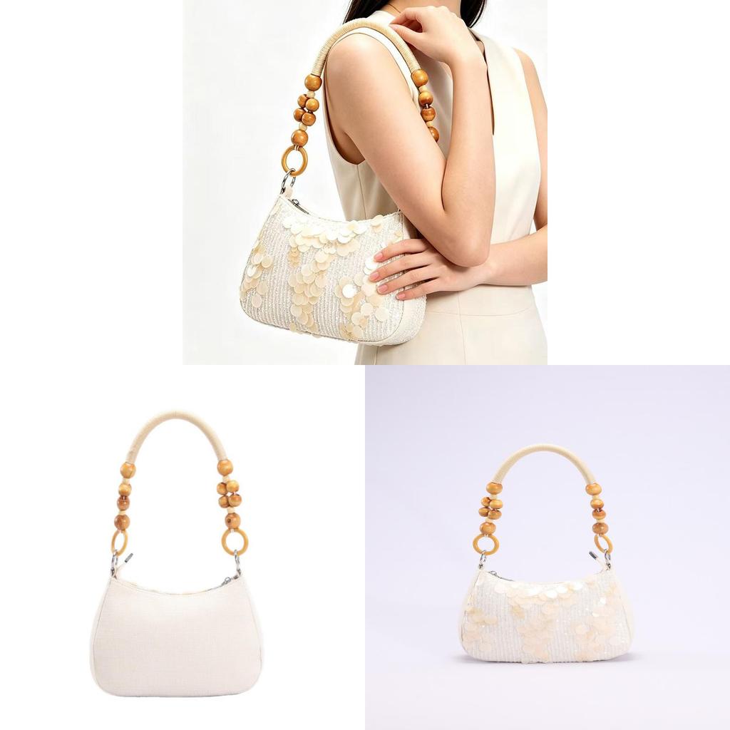 Bohemian Pvc Sequin Embroidered Crossbody Bag For Daily Use