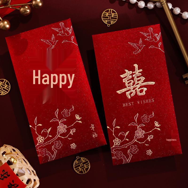 Roter Doppelglück Hochzeitsgeldumschlag für Frischvermählte