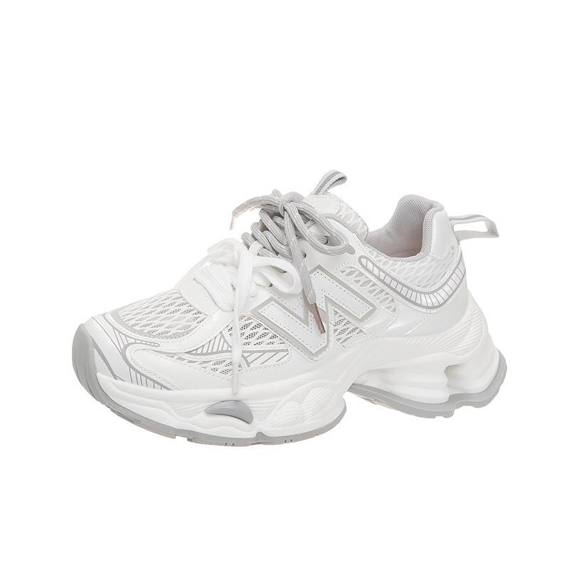 

Thick-soled mesh breathable dad shoes women s 2025 new small men grow taller and thinner lightweight casual sports shoes 35 белый