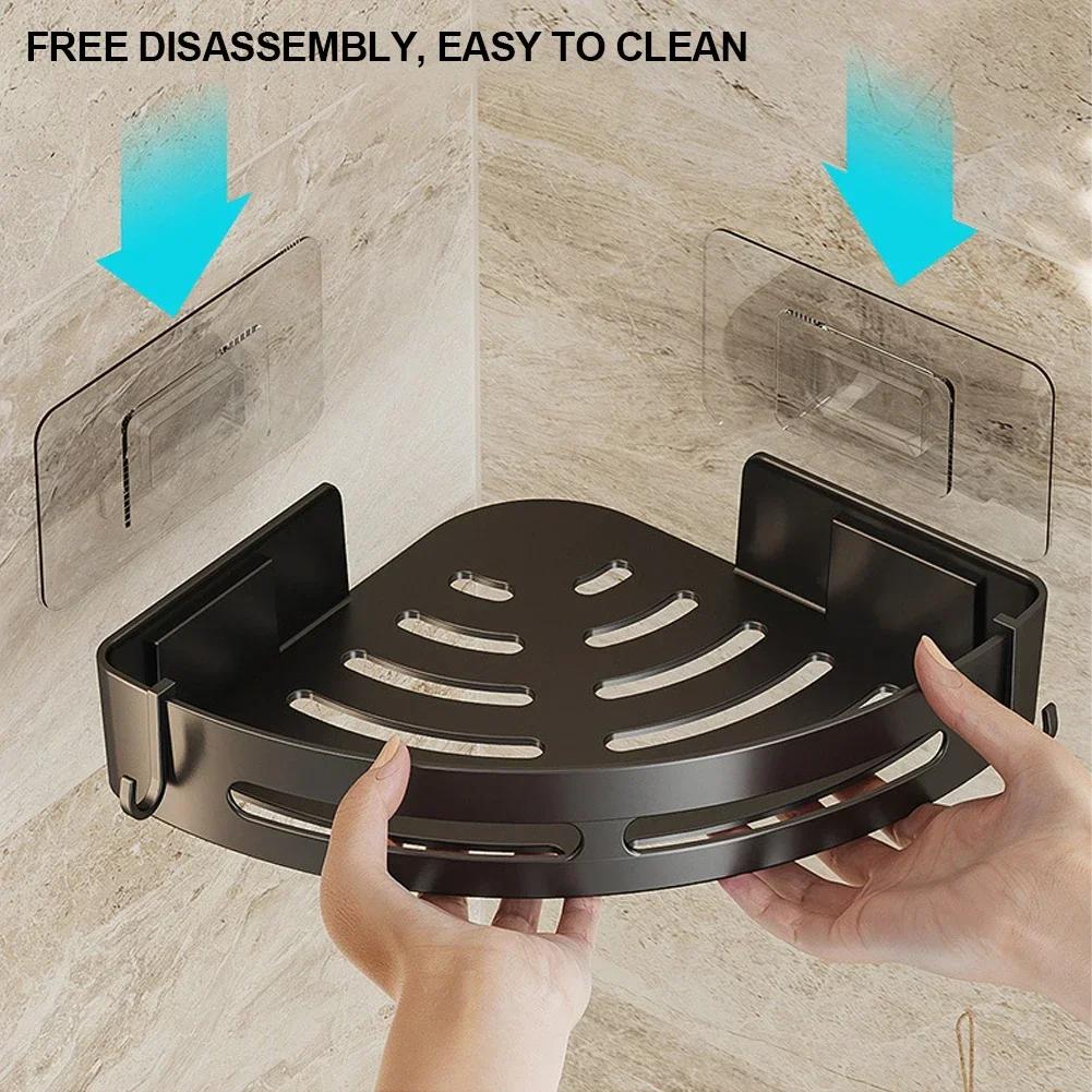 No Punching Required Bathroom Shampoo Holder Shower Shelves Storage Shelf Towel Holder Shelves for Bathroom
