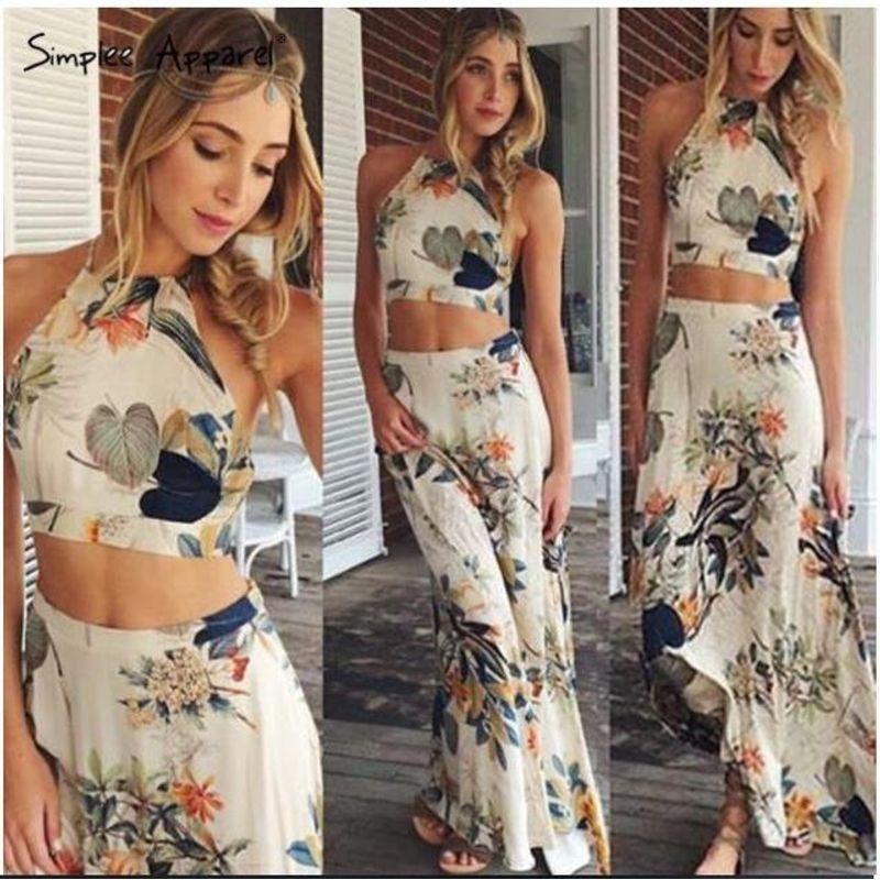 

Европейский и американский стиль Цветочный наряд с открытым животом Юбка миди на бретелях Flower color S