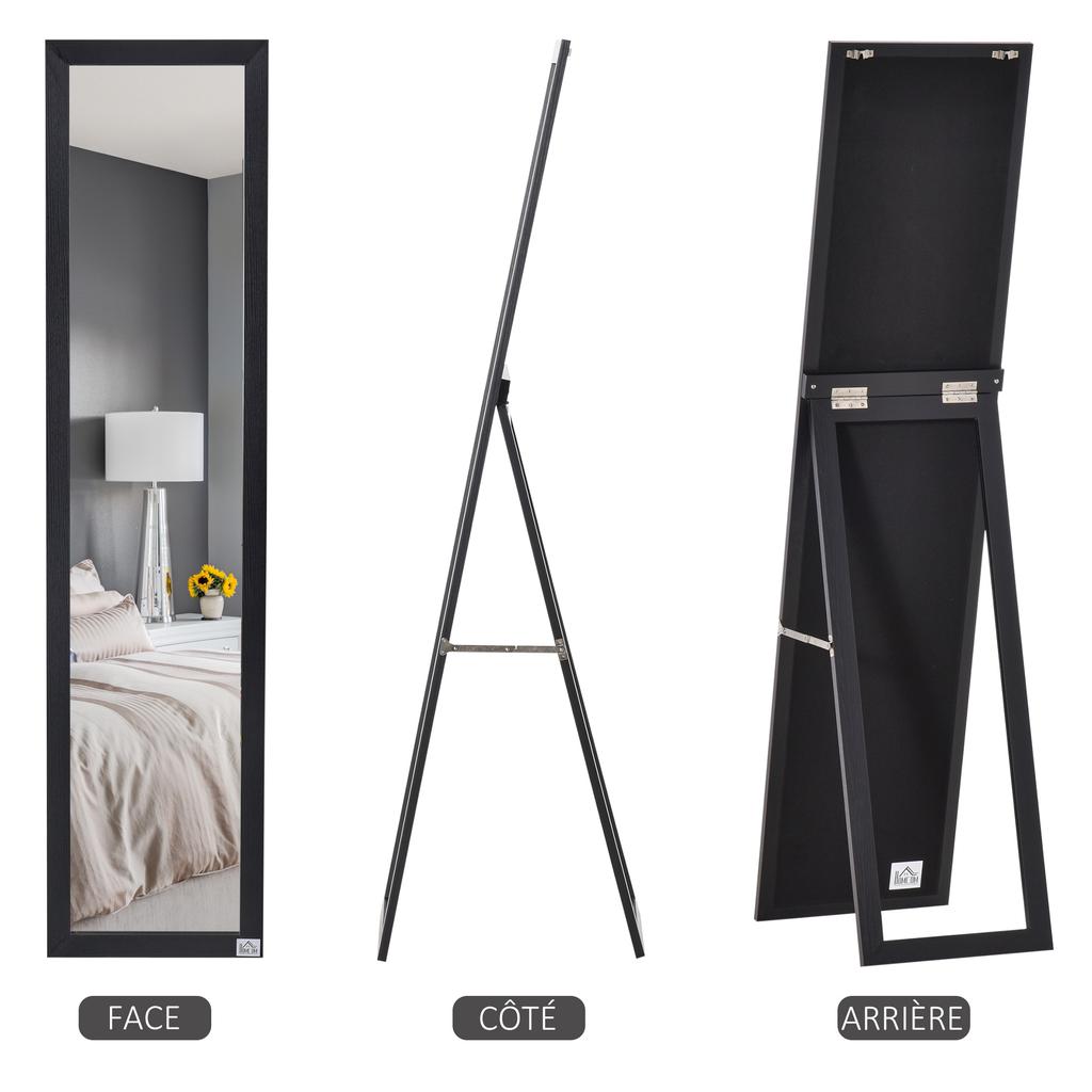 Full Length Mirror for Bedroom, Free Standing Dressing Mirror, Wall Mirror for Living Room, 37 X 154 Cm, Black
