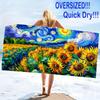 Painting Art Print Beach Towel, Large Soft Quick Dry Towel for Beach Camping Swimming
