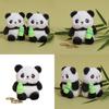 Bamboo Panda Plush Keyring With Short Pile Material For Bag Accessories And Collectors