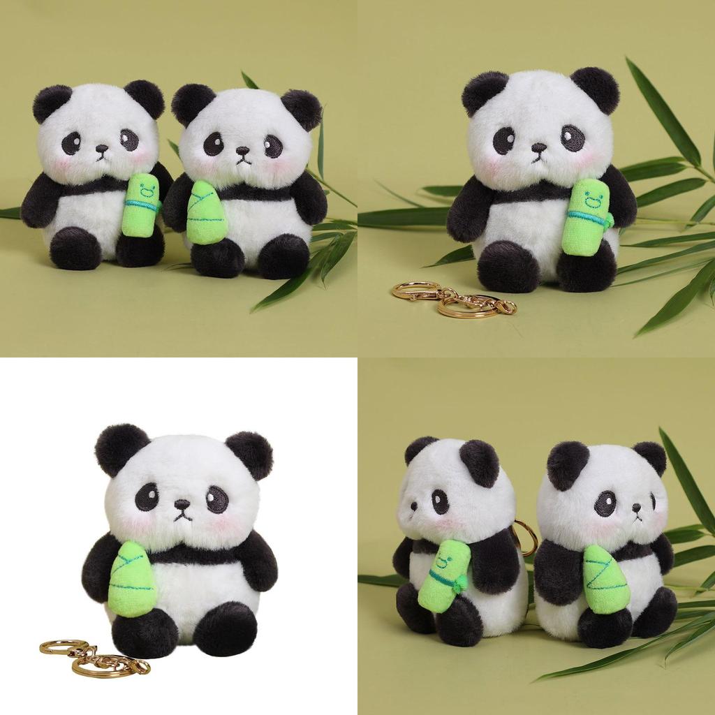 Bamboo Panda Plush Keyring With Short Pile Material For Bag Accessories And Collectors