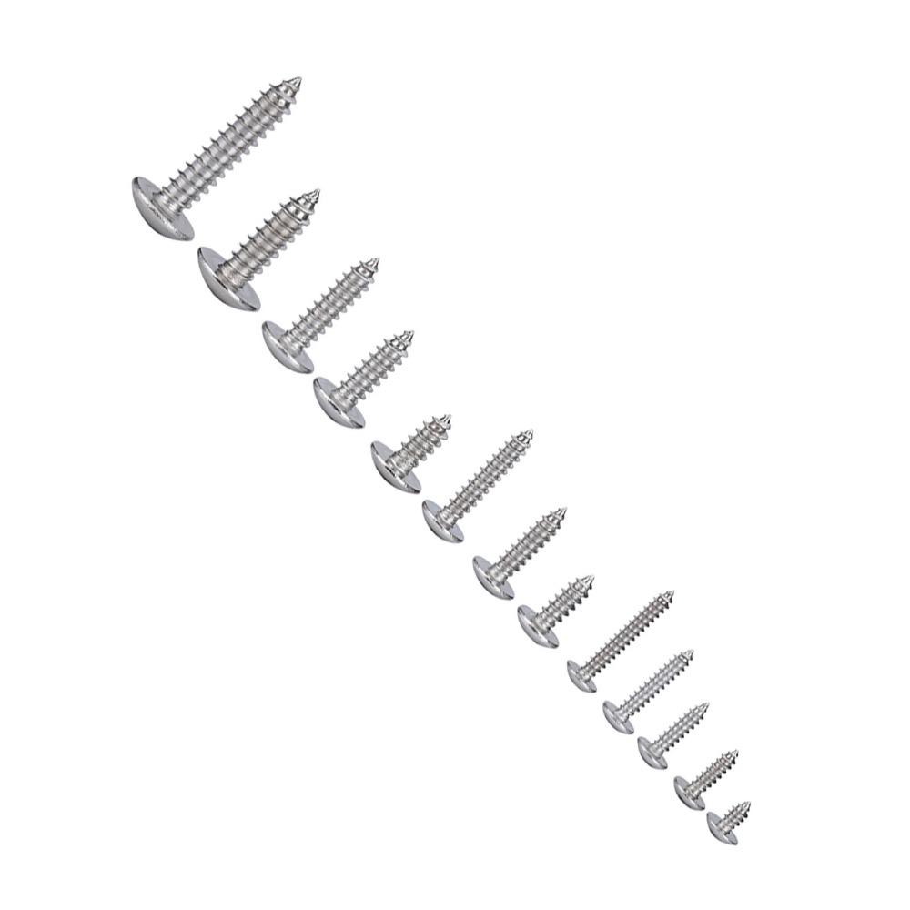 180 Pcs 304 Stainless Steel Self Tapping Screws M3 M4 M5 M6 Truss Head Wood Screws Coarse Threaded Flat Head Sheet Metal Screws