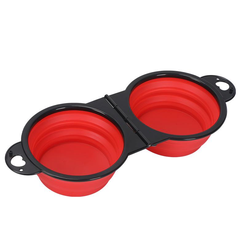 Portable Foldable Double Pet Bowl for Dogs - Integrated Outdoor Design