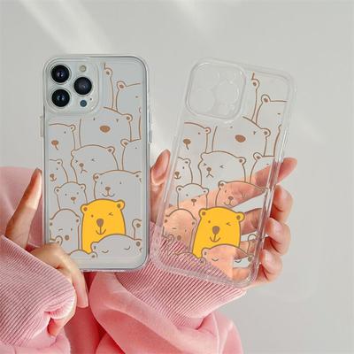 Roztomilý Vtipný Obal Medveďa Pre Iphone 14 13 12 11 Promax Mini Plus Xr Xs Max 7 8 Se 2022 Priehľadné Mäkké Silikónové Kryty Zadného Plášťa