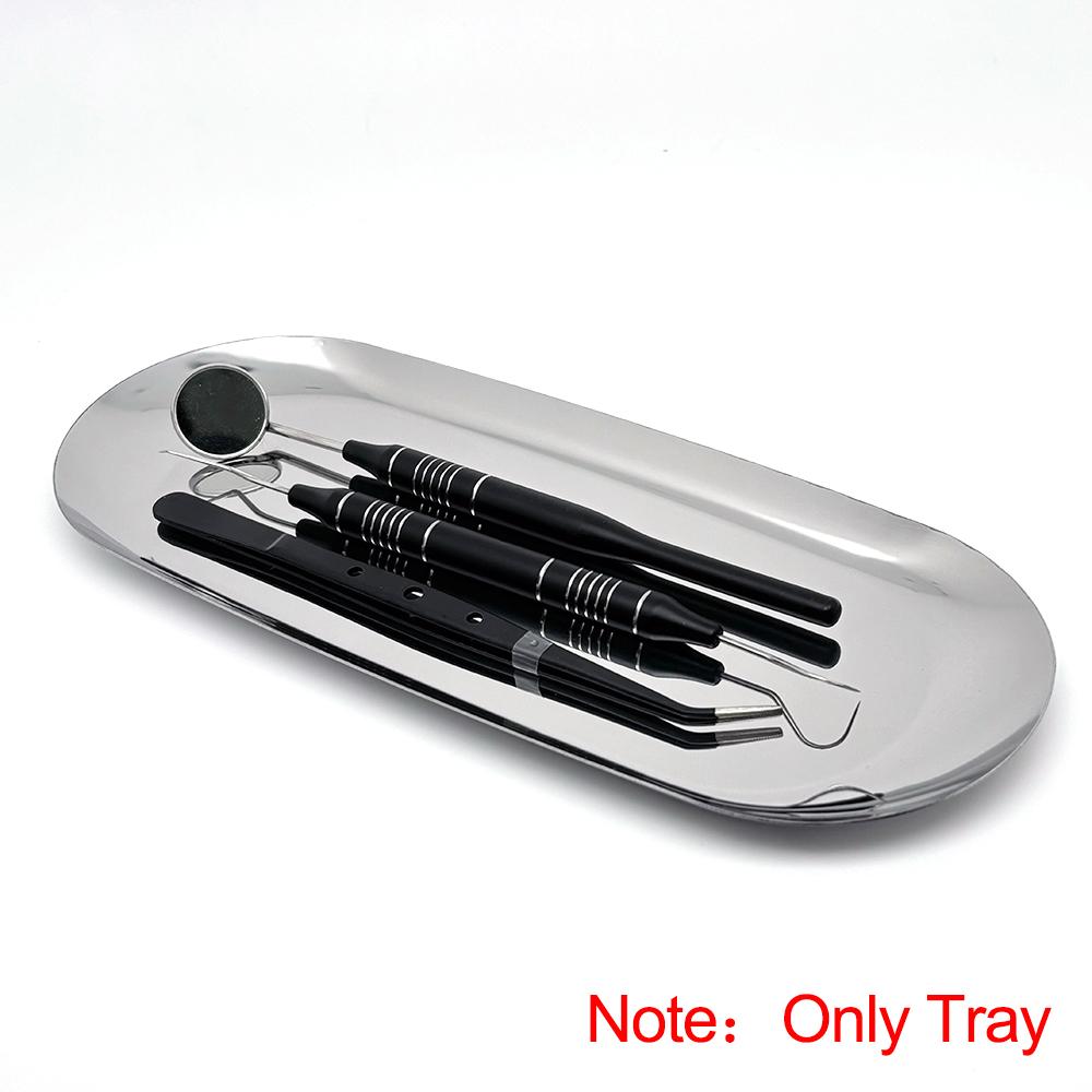 Dental Stainless Steel Medical Tray Rectangular Disinfection Plate Metal Placement Box Dentistry Lab Instrument Tray