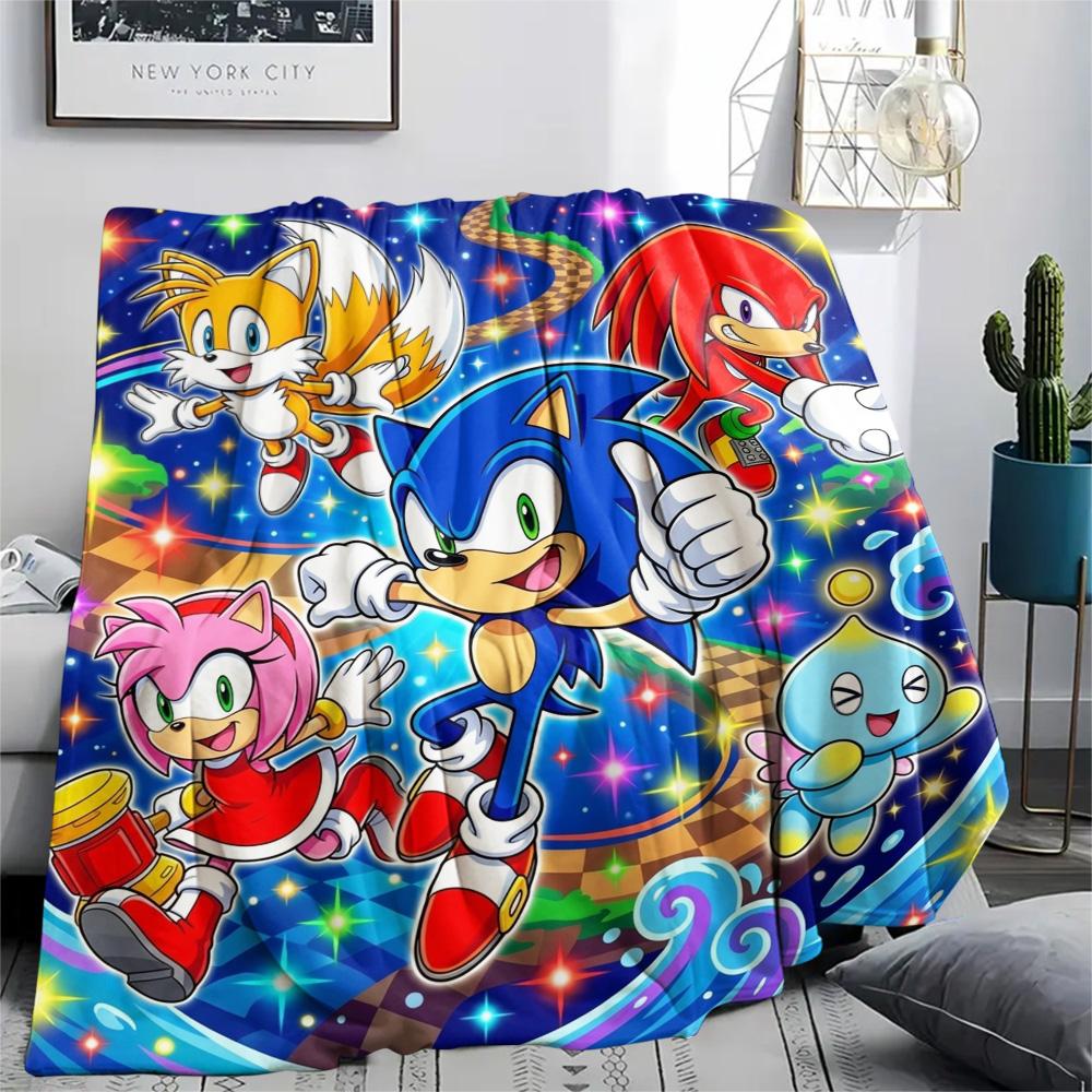 

Hedgehog Sonic Print Flannel Blanket, Ultra Soft High Quality All Seasons Warm Throw, Home Decor Cozy Blanket, Perfect Christmas Gift 80cm x 120cm