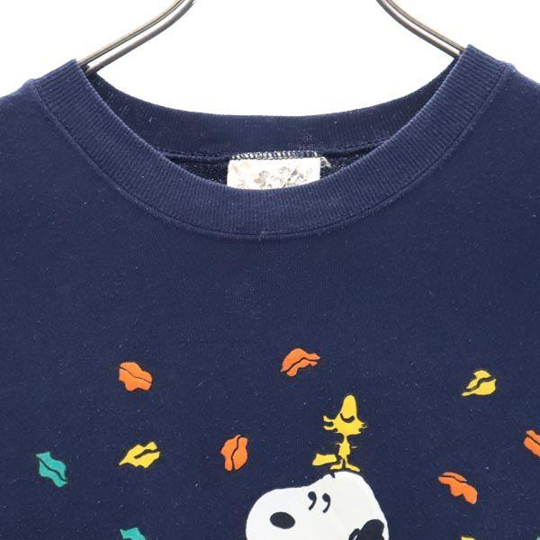 Peanuts Old USA Made Logo Print Long Sleeve Sweat Trainer Men's Used