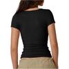 Women's Heart Neck Slim Fit Fashion Short Sleeve T-Shirt