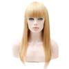 Natural Ladies Long Straight Synthetic Wigs With Bangs Brown Blonde Hair for Women Daily Party Cosplay Heat Resistant Fiber